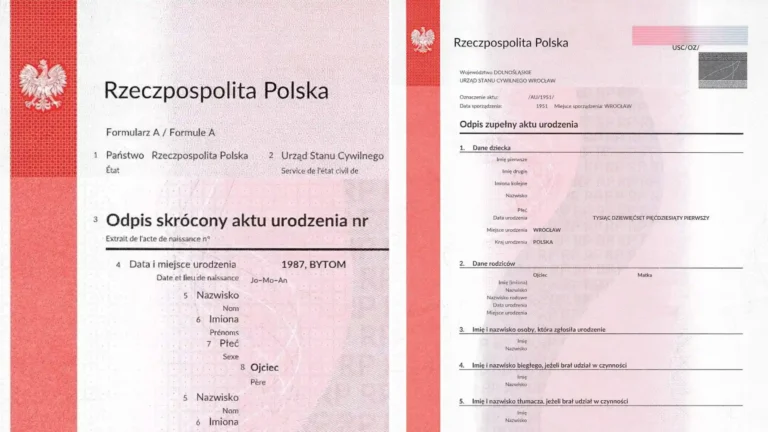 Birth Certificates from Poland